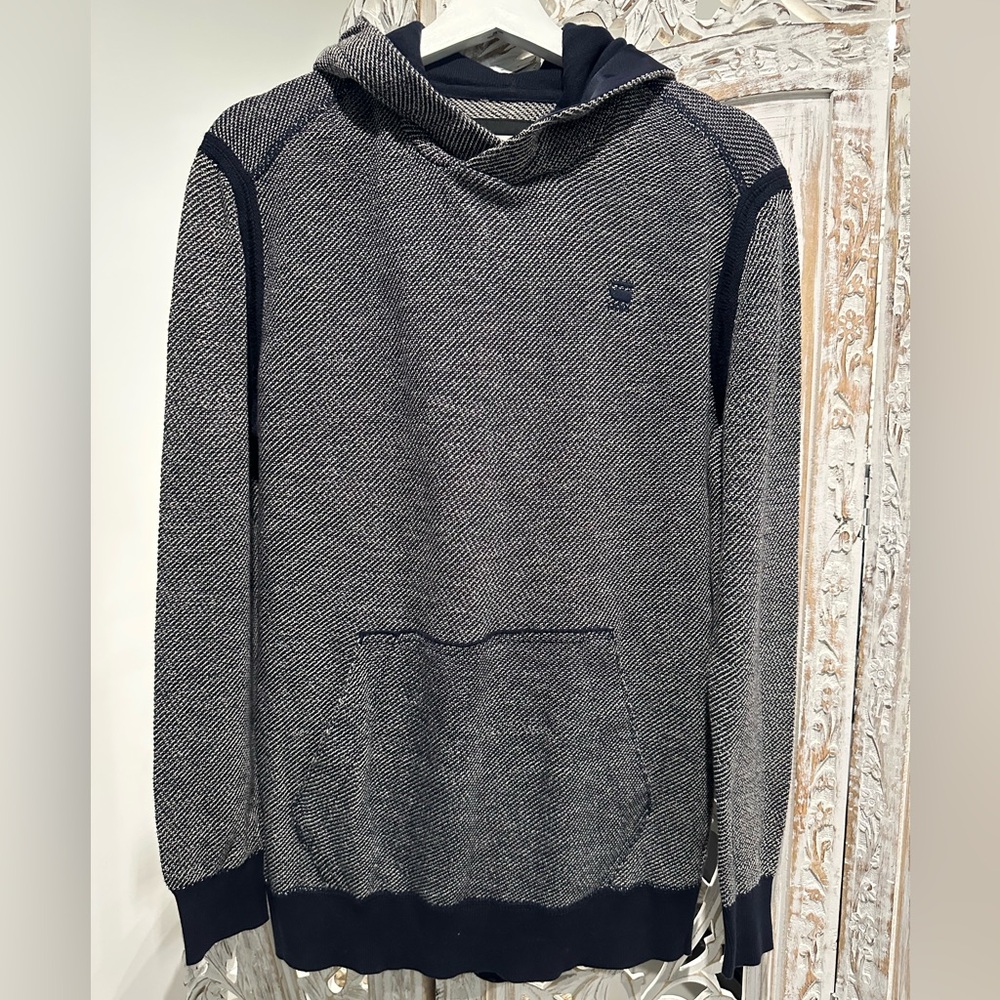 G-Star Raw Navy and Gray Knit Sweater Hoodie